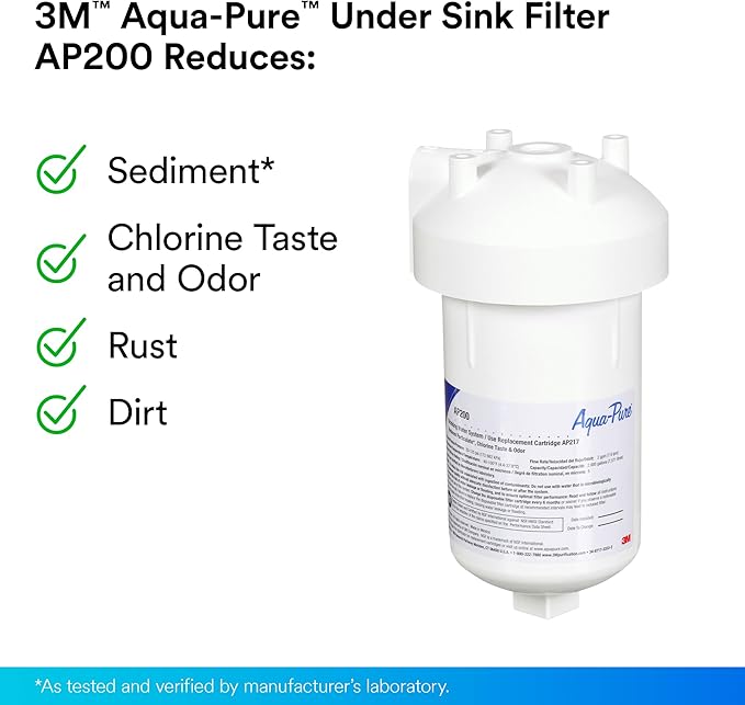 3M Aqua-Pure Under Sink Replacement Water Filter Cartridge AP217, for use in AP200 System (2-pack)