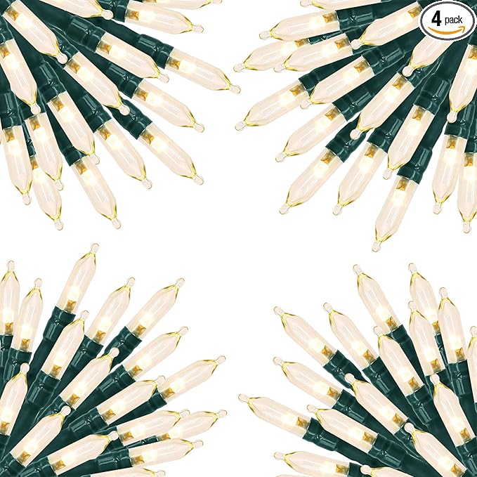 Battery Operated Christmas String Lights, 8ft 20 LED Mini Lights with Timer, Christmas Tree Lights for Indoor Outdoor Bedroom Wedding Party Holiday Xmas Decoration，Warm White（4 Pack）