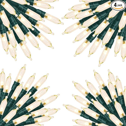 Battery Operated Christmas String Lights, 8ft 20 LED Mini Lights with Timer, Christmas Tree Lights for Indoor Outdoor Bedroom Wedding Party Holiday Xmas Decoration，Warm White（4 Pack）