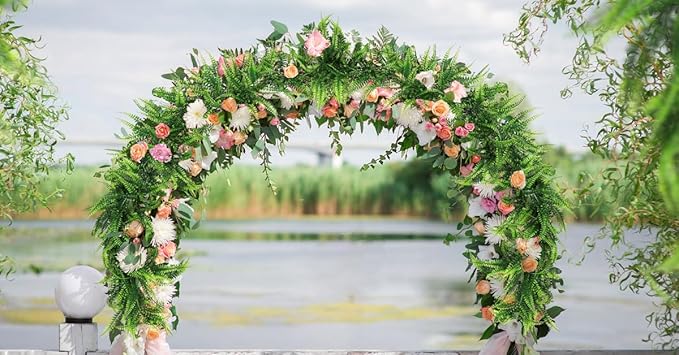 RECUTMS 4pcs Ferns Garland 6 FT Ivy Vines Fake Plant Artificial Hanging Plant Faux Boston Ferns Greenery Leaves Fake Vines for Outdoor Indoor Home Garden Decoration Party Table Wall Decoration(Green)