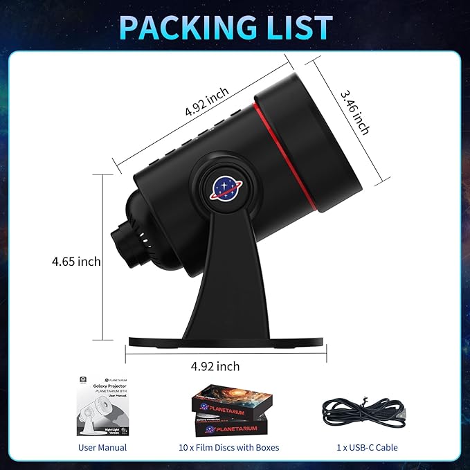 Galaxy Projector with White Noise Sound Machine 28 Soothing Sounds Memory Function Sleeping Timer Star Light Planetarium Projector with Starry Sky Space Solar System Moon Nebula for Adults Baby Kids