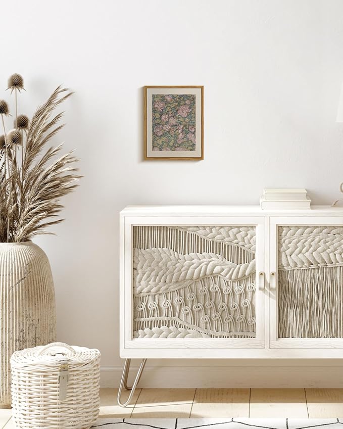 VIYYIEA Framed Canvas Wall Art Home Decor Classical Flower Oil Paintings for Wall Decorations Botanical Canvas Wall Art Vintage Farmhouse Decor for Bedroom Living Room Bathroom Decor 8x10in