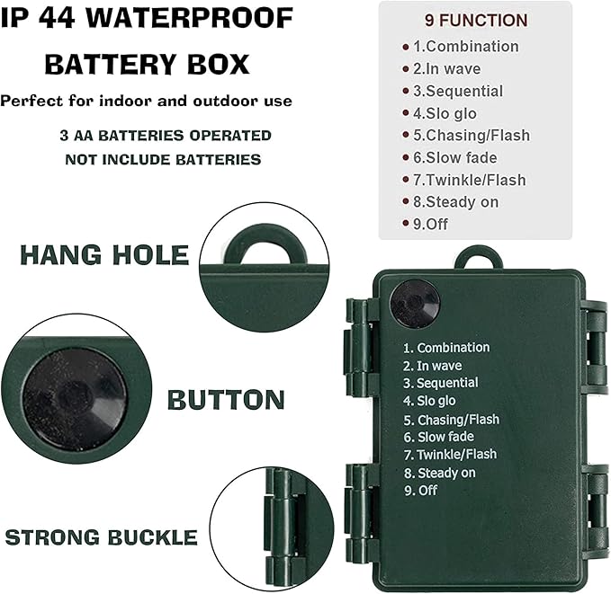 Dazzle Bright Battery Operated Christmas Lights, 2 Pack 32Ft 100LED Clear Mini String Lights Waterproof with 8 Modes for Xmas Indoor Outdoor Yard Holiday Wedding Decorations (Warm White)