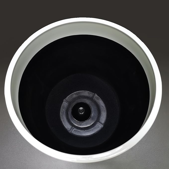 FixtureDisplays® 11.8" Diameter 11.8" Tall White Plant Pots, Plastic Flower Pots with Drainage Holes and Saucers for Indoor and Outdoor 15748-NF