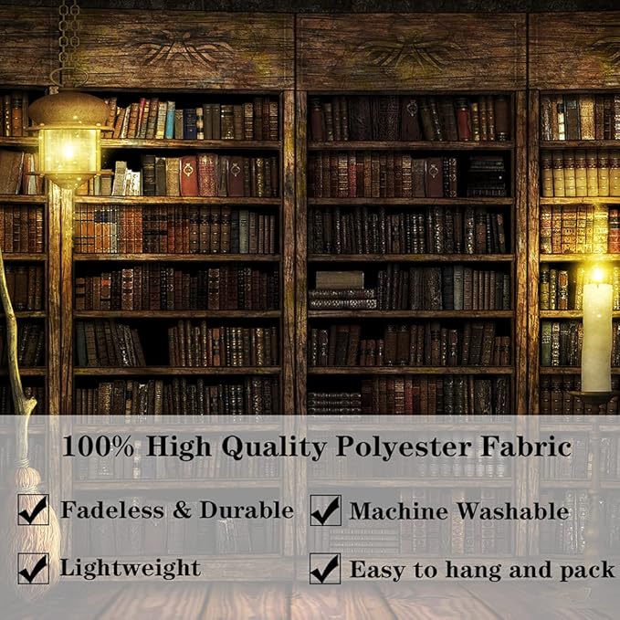 Vintage Bookshelf Tapestry Wall Hanging - Study Room Picture Art Tapestry Retro Bookshelf Wall Art Library Bohemian Hippie Large Wall Tapestries for Bedroom College Dorm Decor (Book, 59L51W)