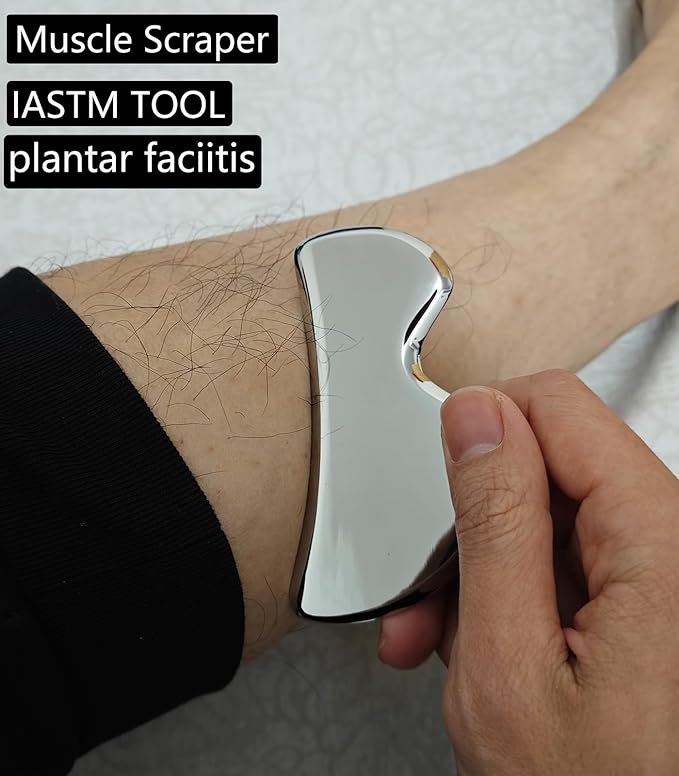 4 in 1 Muscle Scraper Stainless Steel Gua Sha Massage Tool Set with Bag,IASTM Scraping Tools for Muscle Treatment
