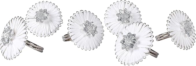 Alpha Living Home Napkin Rings Set of 12, Floral Napkin Holders, Napkin Rings Bulk for Party Decoration, Dinning Table, Everyday, Family Gatherings - A Great Tabletop Décor - Silver