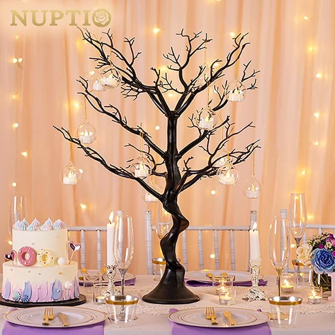 NUPTIO Halloween Artificial Tree Branch: 30"/76cm Tall Branch Manzanita Christmas Decoration Centerpiece Wedding Centerpieces for Tables Black Tree Branches Ornament (1 Pc)