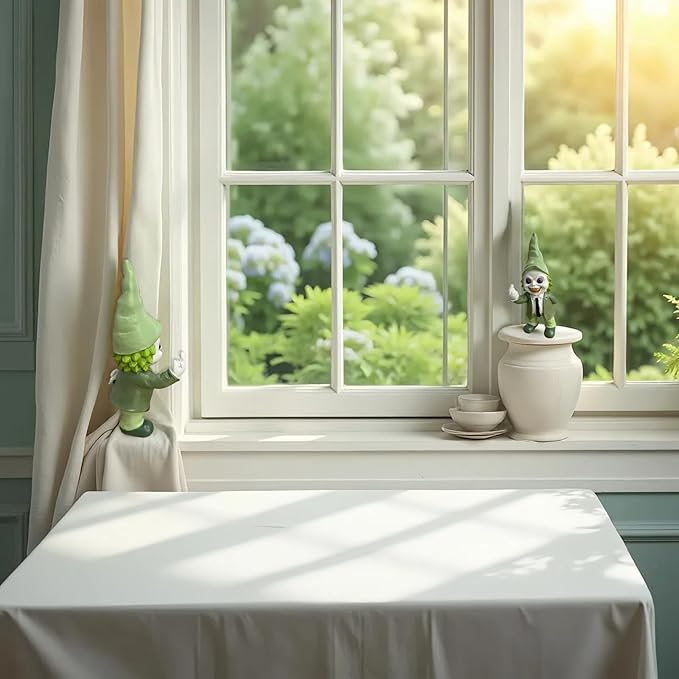 Middle Finger Decor Statue Horror Movie Gnome Creepy Outdoor Halloween Decor, Resin Garden Dwarf Sculpture for Haunted House Lawn Decoration (5.5in, Green)