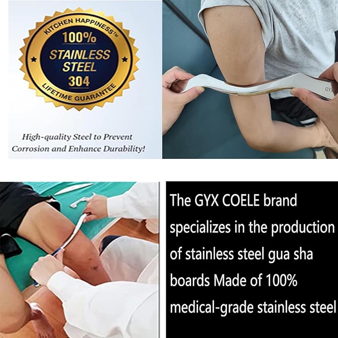 4 in 1 Professional Stainless Steel IASTM Tools Set, Muscle Scraping Massage Tools with Case, Physical Therapy and Myofascial Release