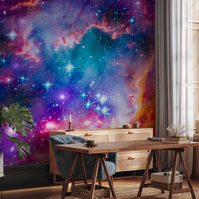 artgeist Wall Mural Abstract 193x138 in - XXL Peel and Stick Self-Adhesive Wallpaper Removable Large Sticker Foil Wall Decor Print Picture Image Design Abstract Cosmos Sky Star i-G-10010-a-a