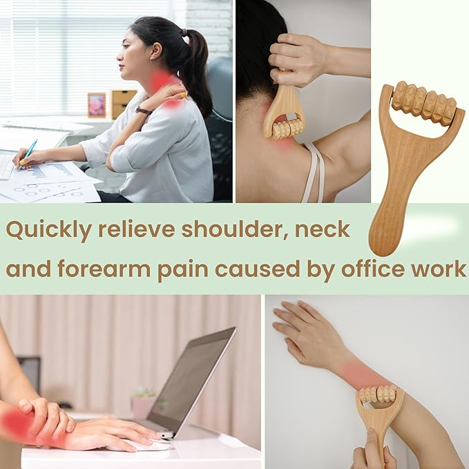3Pcs Wooden Massage Tools，Lymphatic Drainage Massager ，Maderoterapia Kit for Deep Tissue，Muscle Pain Relief, Anti-Cellulite，Body Sculpting & Shaping，Foot Roller for Plantar Fasciitis