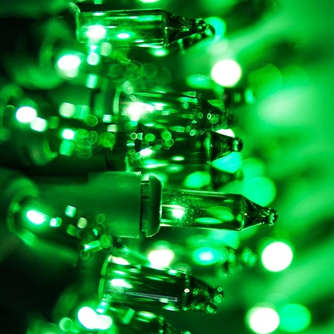 TW SHINE Green St. Patrick's Day Lights, 2 Pack Total 40FT 200 Count Incandescent Christmas Mini String Lights, Waterproof Decorations for Outdoor Indoor Xmas Tree Patio Home Party Yard Decor