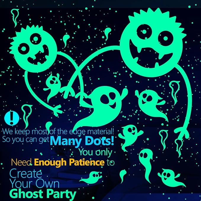 Halloween Decorations Indoor Decor - Glow in The Dark Spider w/Ghost Decor Stickers - Halloween Wall Decorations Stickers for Room Decor Haunted Mansion Decor for Kids Room