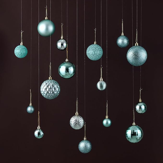 LANGXUN 36pcs Peacock Christmas Tree Decorations Balls, Bolas De Navidad, 2025 Christmas Decor, Indoor Outdoor Shatterproof Christmas Ornaments, Xmars Party Wedding Suppiles