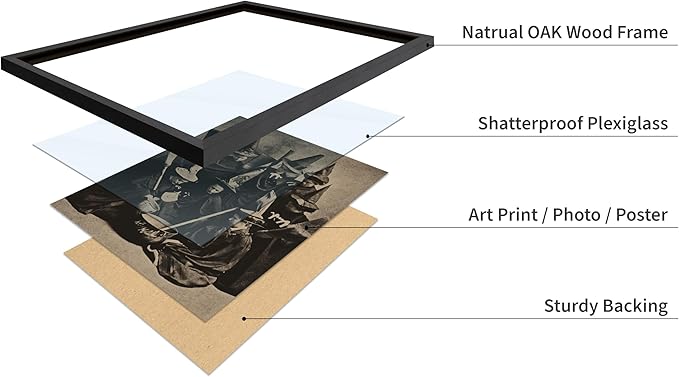 Poster Master Vintage Photograph Poster - Retro Halloween Print - Gift for Artist, Friend - Witches Cooking, Pointy Hats, Broomsticks, Black Magic - Wall Decor for Bedroom, 8x10 Black Framed