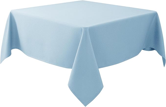 Biscaynebay Fabric Square Tablecloths 54x54 Inches, Light Blue Water Resistant Spill Proof Table Cloth Small Card Folding Table Covers Linen for Dining, Kitchen, Wedding and Parties, Machine Washable