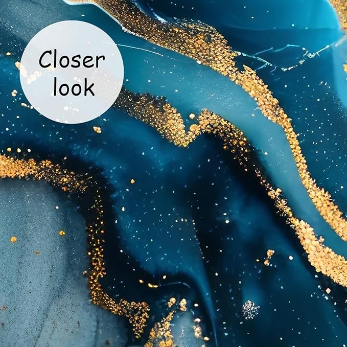 AFZEVEB-Blue and Gold Marble Wallpaper Abstract Art Wall murals for Bedroom 159"x107" (Not Peel and Stick)