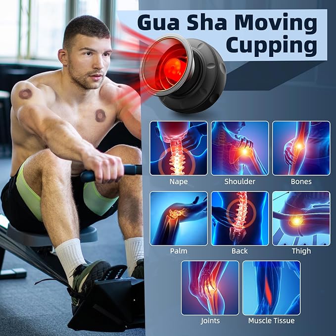 2 Electric Cupping Therapy Set, 5-in-1 Smart Cupping kit with Red Light Therapy, Gua Sha Massage Tool, Relieves Neck Shoulder Back Aches Muscle Soreness, Improves Blood Circulation