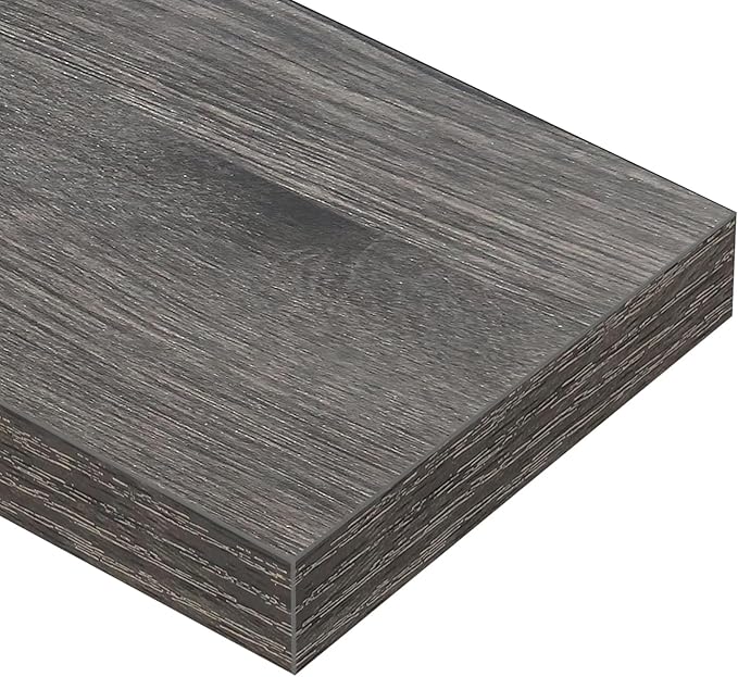 QEEIG Floating Shelves for Wall Bathroom Shelf Bedroom Kitchen Living Room Hanging Book Shelves Small Farmhouse Decor 16 inch Set of 3, Grey (015-GY3)