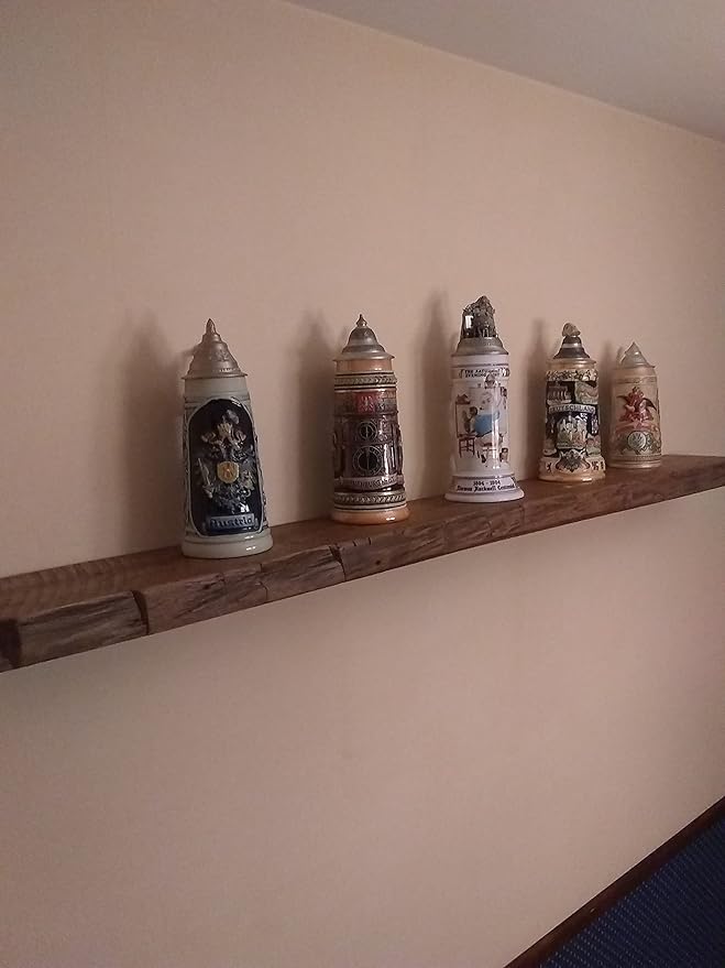 joelsantiques Floating Shelf, Wood Wall Shelf, Natural Wooden Home Decor for Bathroom Kitchen Bedroom, Hanging Mounted Invisible Bracket (Medium Brown, 7" Deep x 72" Wide)