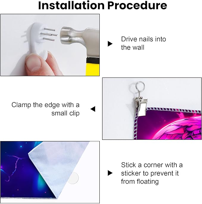 Blacklight Tapestry,WingTapestry Glow In The Dark,UV Reactive Black Light Upright Posters Wall Hanging for Bedroom Dorm Living Room Backdrop Decor (wing13, 79L" x 59W")