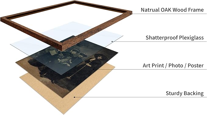 Poster Master Vintage Photograph Poster - Retro Halloween Print - Gift for Artist, Friend - Four Witches Wearing Robes, Sabbath, Coven, Sorcery - Wall Decor for Home, Office, 11x14 Brown Framed