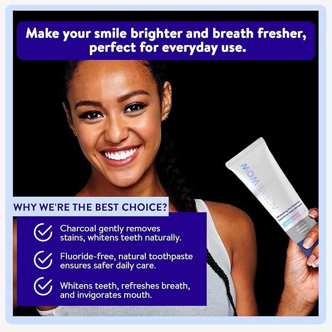 Active Wow Activated Charcoal Toothpaste - for Whitening Teeth, Made with Organic Coconut Oil & Xylitol, Charcoals Activated-Toothpaste (4 Ounce (Pack of 1)
