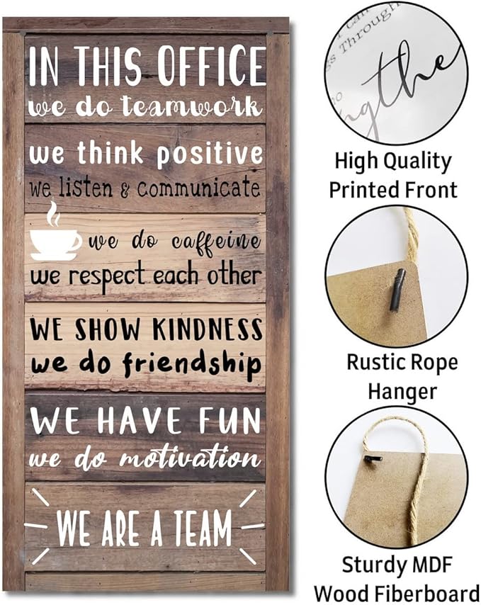 We Are A Team Office Signs Decor, Hanging Wood Sign Office Decoration, Motivational Quotes Wall Décor, Human Resources Offices Wall Decoration, Team Gift, Gift for Leader