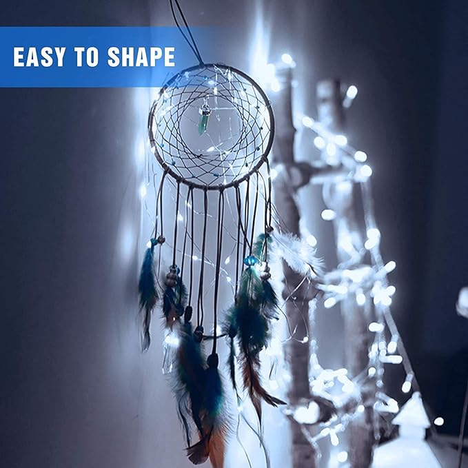 6 Pack Fairy Lights Battery Operated - 7ft 20 LED Twinkle Lights Copper Wire Mini String Lights Firefly Lights for Mason Jars DIY Crafts Christmas Wedding Party Centerpiece Table Decor, Cool White