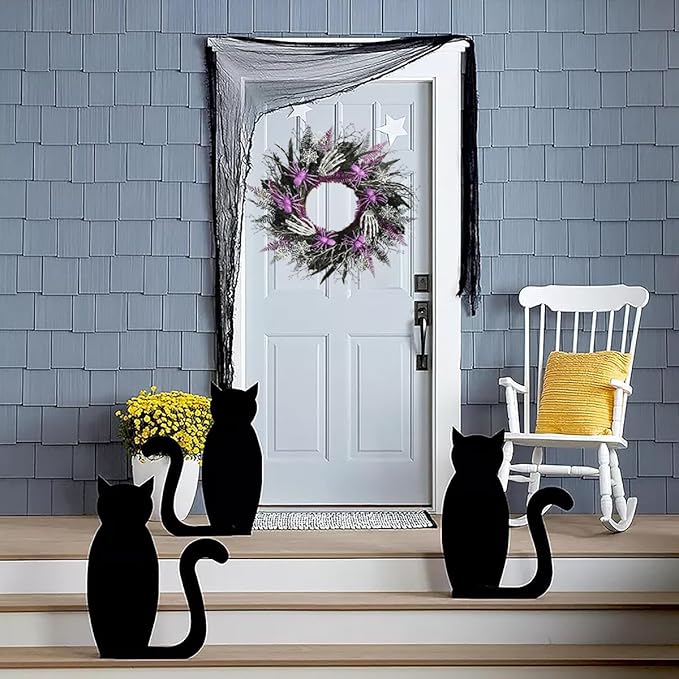 Halloween Decorations, Halloween Wreaths for Front Door 20", Purple Spiders Silver Skeleton Hands Black Leaves Halloween Decor for Doors Porch Wall, Gothic Party Horror Room Decor