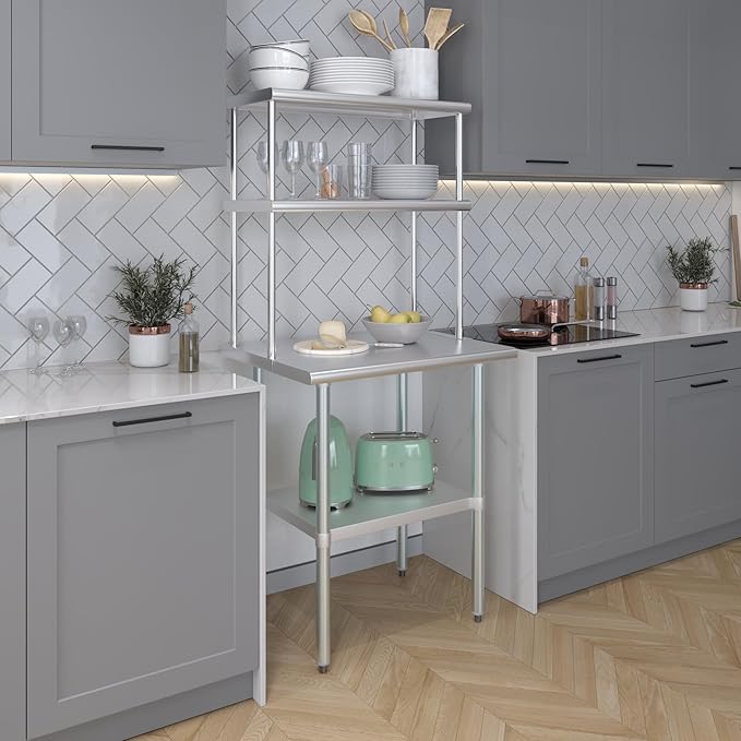 AmGood Double OverShelf Stainless Steel NSF - Many (30" Long x 14" Deep)