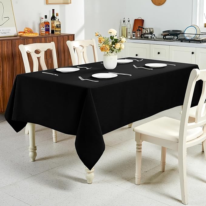 IVAPUPU Textured Linen Table Cloth for Rectangle Table - Waterproof Fabric Tablecloth Rectangular Wrinkle Free Wipeable Dining Cover for Wedding/Birthday/Party Decor, 60 x 84 Inch