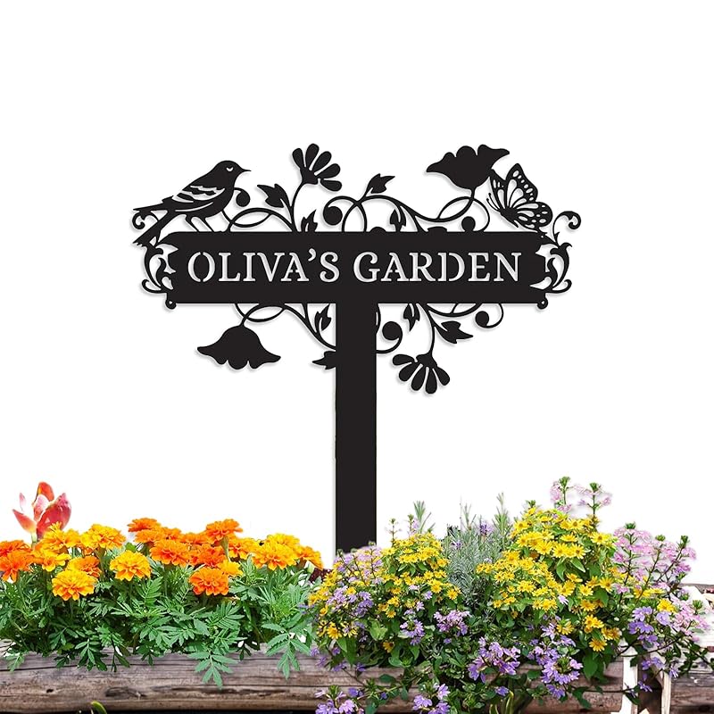 Metal Signs Customized | Personalized Garden Stake Metal Sign | Custom Metal Garden Sign | Personalized Garden Name Sign | Custom Sign Outdoor Metal | Gardening Decor Gifts for Gardeners