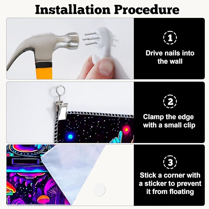 BVBOX Astronaut Space Blacklight Tapestry 79"x59", UV Reactive Astronaut DJ Universe Galaxy Planet Glow in Dark Music Tapestries, Black Light Neon Upright Poster Wall Hanging Backdrop Decor for Bedroom Living Room