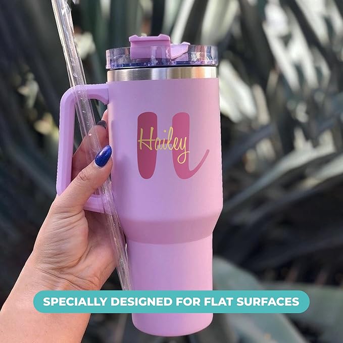 CRYPTONITE Multiple Font Personalized Name & Initial Vinyl Wall Decals I Nursery Wall Decal for Baby Boy & Girl Decoration I Stickers for Kids I Multiple Size Options (F. Name & Initial Plane Color)