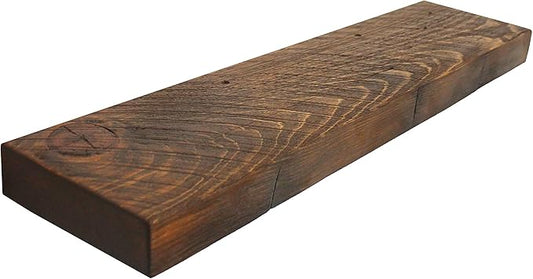 joelsantiques Floating Shelf, Wood Wall Shelf, Natural Wooden Home Decor for Bathroom Kitchen Bedroom, Hanging Mounted Invisible Bracket (Medium Brown, 7" Deep x 36" Wide)