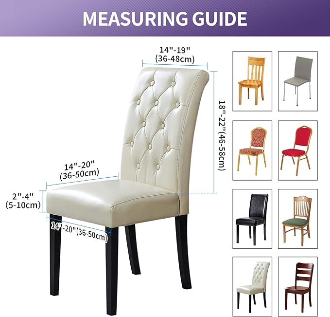 Joccun Chair Covers for Dining Room Set of 4, Dining Chair Slipcovers Stretch Dining Room Chair Covers Seat Protector,Washable Parsons Chair Cover for Home,Banquet(Dusty Pink,4 Pack)