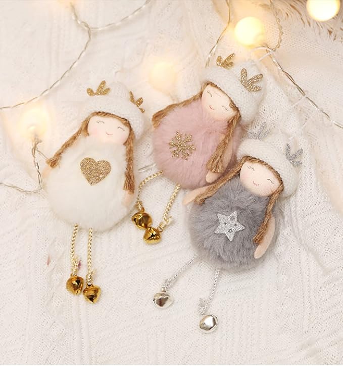 3pcs Christmas Angel Doll Decoration, Christmas Tree Hanging Ornaments, Thanksgiving Day Birthday Gifts, New Year Fairy Presents, Home Party Kids Girls Toys Pendant(GF-X2)