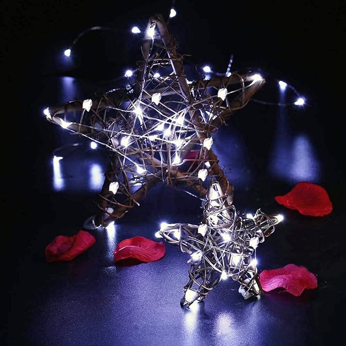 12 Pack Fairy Lights Battery Operated - 7ft 20 LED Twinkle Lights Copper Wire Mini String Lights Firefly Lights for Mason Jars DIY Crafts Christmas Wedding Party Centerpiece Table Decor, Cool White