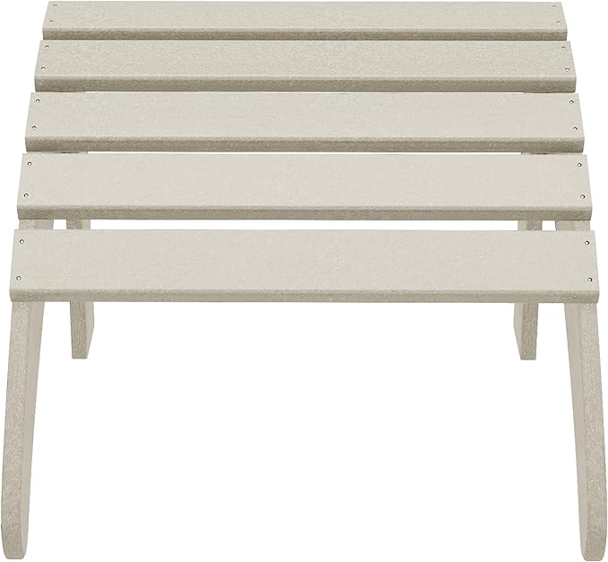 WestinTrends Outdoor Ottoman, Patio Adirondack Ottoman Foot Rest, All Weather Poly Lumber Folding Foot Stool for Adirondack Chair, Widely Used for Outside Porch Pool Lawn Backyard, Sand