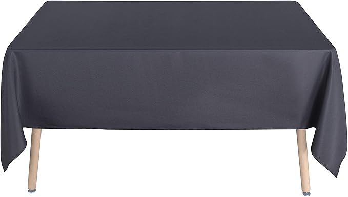 sancua Rectangle Tablecloth - 60 x 84 Inch - Stain and Wrinkle Resistant Washable Polyester Table Cloth, Decorative Fabric Table Cover for Dining Tables, Buffet Parties and Camping, Grey