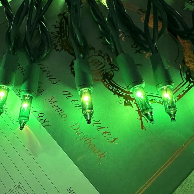 HISHINY Green String Lights 100 Count Mini St Patricks Decorations Lights with Green Wire for Outdoor Christmas Decorations Indoor Decor,UL Certified (21feet)