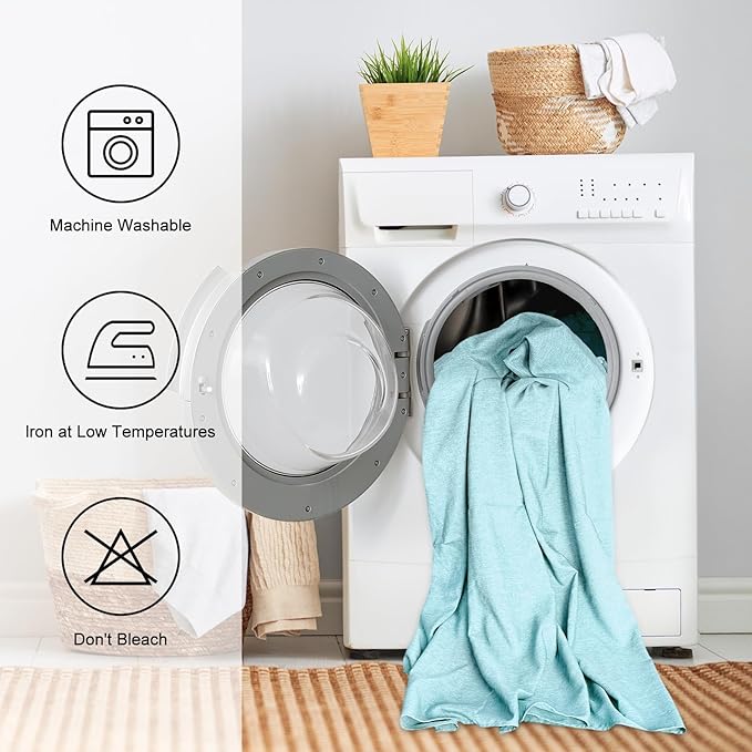 IVAPUPU Textured Linen Table Cloth for Rectangle Table - Light Blue Tablecloths Rectangular Waterproof Wrinkle Free Wipeable Dining Table Cover for Spring Wedding Birthday Kitchen Decor, 60 x 104 Inch