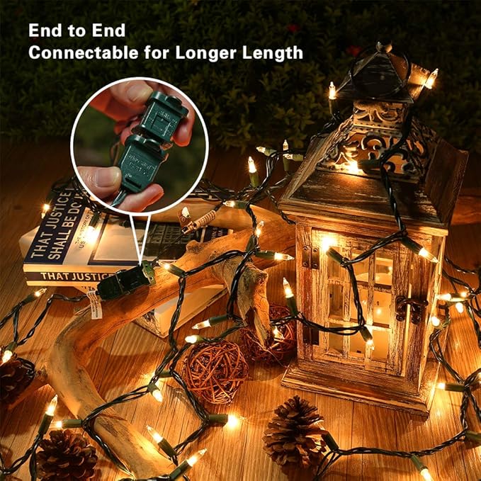 BrizLabs 600 Count Christmas Lights, 139.2ft Soft White Incandescent String Lights, Clear Christmas Light String Connectable, 120V UL Certified Mini Light Set for Indoor OutdoorTree Party Home Decor