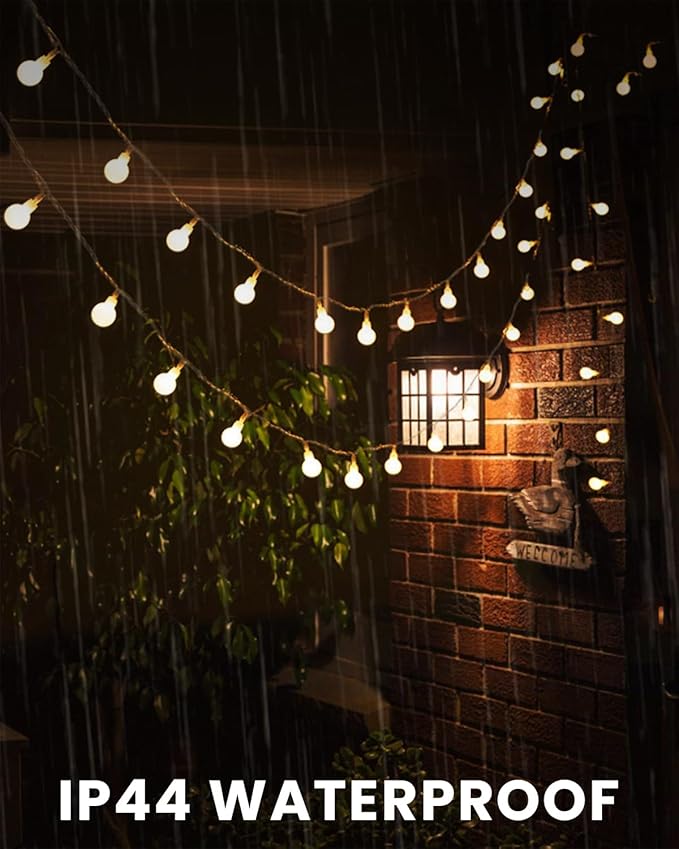 Globe String Lights 43 Ft 100 LED Fairy Lights Plug in with Remote Timer 8 Modes Connectable Twinkle Light for Bedroom Classroom Wedding Christmas Indoor Outdoor Decor, Warm White
