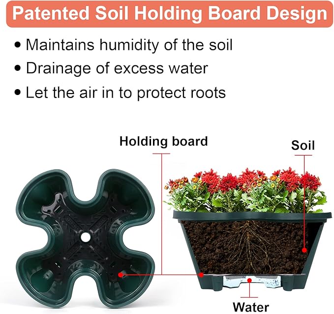 Vertical Planter 4 Tier Stackable Planters Garden Planters Strawberry Herb Flower and Vegetable Planter Indoor Outdoor Gardening Pots with Removable Wheels and Tools