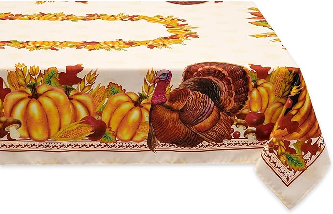 YiHomer Fall Thanksgiving Tabletop Collection for Kitchen Dining Decoration Parties Harvest, Harvest Party, Tablecloth, 60 x 102 Rectangle