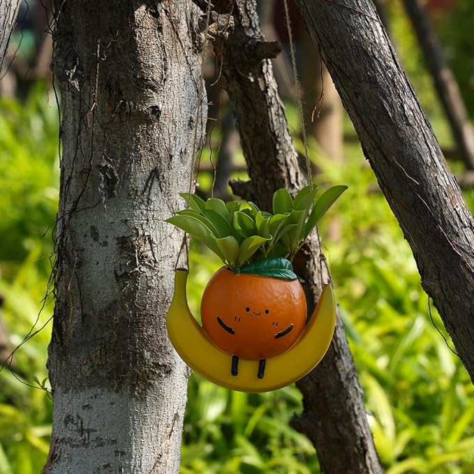 Hanging Swing Planter,Wall Planter， Indoor/Outdoor Resin Planter，Succulent Pots for String of Pearls - Hanging Plant Holder