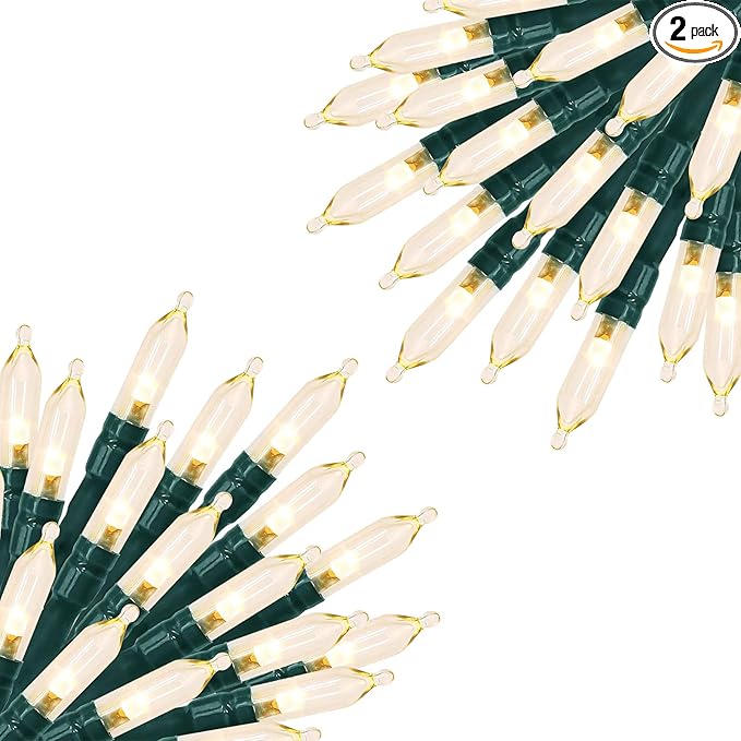 Battery Operated Christmas String Lights, 8ft 20 LED Mini Lights with Timer, Christmas Tree Lights for Indoor Outdoor Bedroom Wedding Party Holiday Xmas Decoration，Warm White（2 Pack）